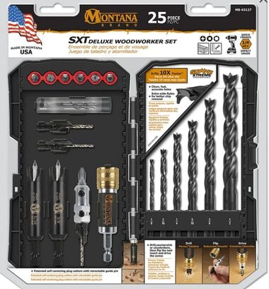 Montana Brand Tools Deluxe Woodworkers Drill/Bit Set 25pc
