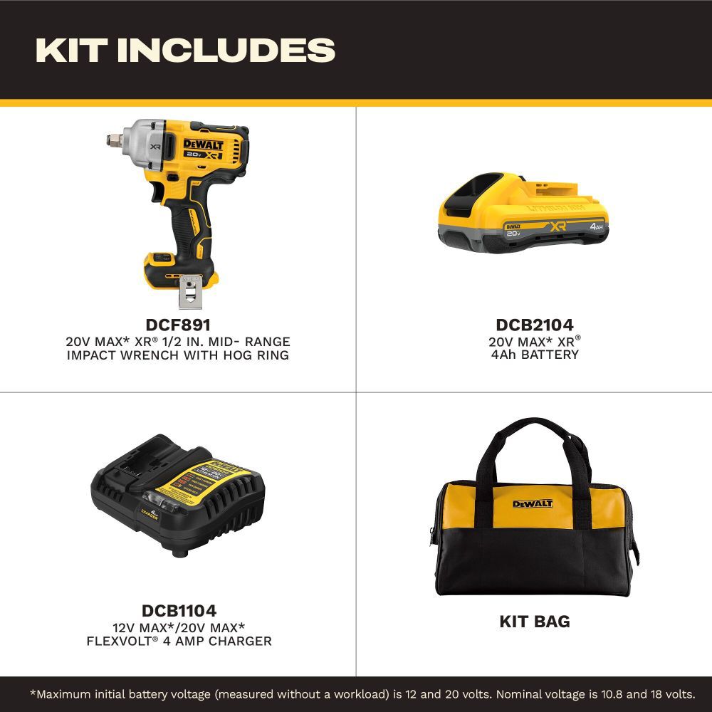 DEWALT 20V MAX XR Brushless 1/2 Inch Mid-Torque Impact Wrench Kit, large image number 3