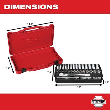 Milwaukee 3/8 in. Drive 32 pc. Ratchet & Socket Set - Metric, large image number 3