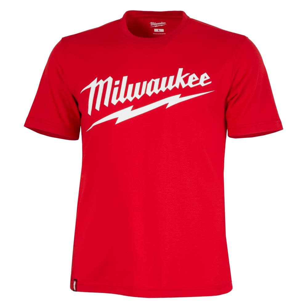 Milwaukee Heavy Duty T-Shirt Big Logo Short Sleeve Red