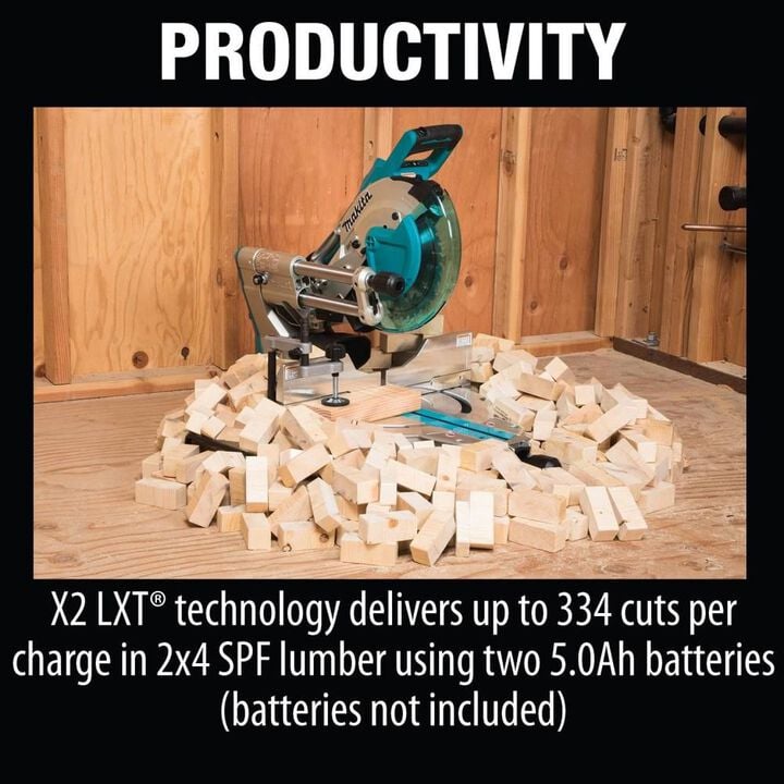Makita 18V X2 (36V) LXT 10in Miter Saw with Laser (Bare Tool), large image number 9
