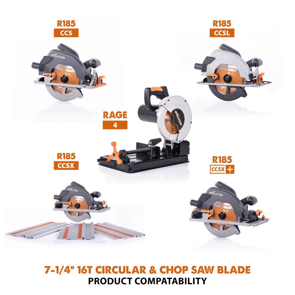 Evolution Power Tools 7-1/4 In. Multi-Material Cutting Blade for Circular  and Chop Saws RAGEBLADE from Evolution Power Tools Acme Tools