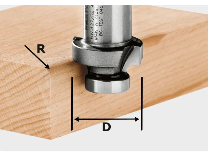Festool R4 Carbide-Tipped Roundover Cutter for OFK 500 Routers, large image number 1