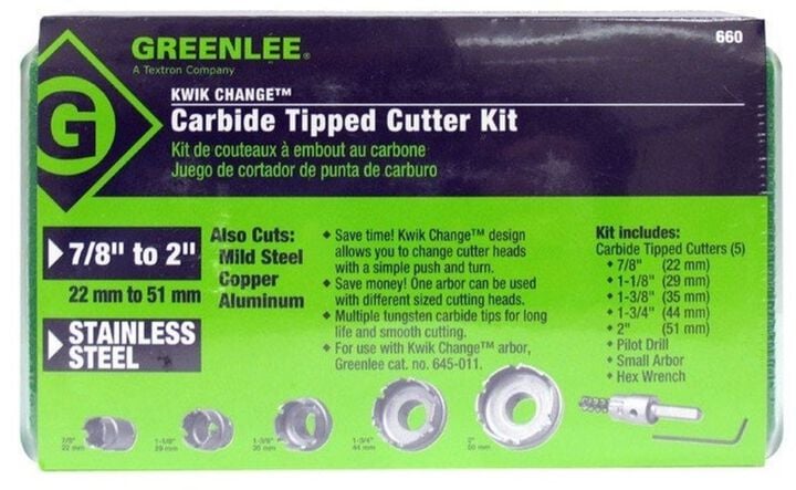Greenlee Carbide Hole Cutter Kit, 7 Pieces, large image number 7