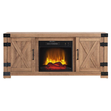 Hearthpro Media Electric Fireplace with Industrial Details
