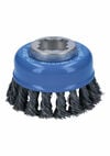 Bosch 3 Inch Wheel Dia. X-LOCK Arbor Carbon Steel Knotted Wire Single Row Cup Brush, small image number 1