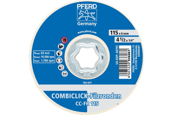 Pferd COMBICLICK Felt Disc, 4-1/2 Inch Diameter, large image number 1
