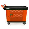 Crescent RAILWORKS 2 Shelf Industrial Utility Cart with 5 Inch Hard Casters and Mesh Single Door Lockable Storage, small image number 1
