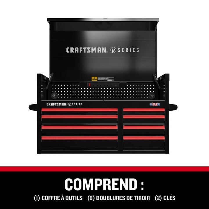 CRAFTSMAN V-SERIES 41 Inch Wide 8-Drawer Tool Chest, Black, large image number 10