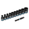 Spyder 1/4 Inch Drive SAE Shallow Impact Socket Set with Adapter, 11 Pieces, small image number 1