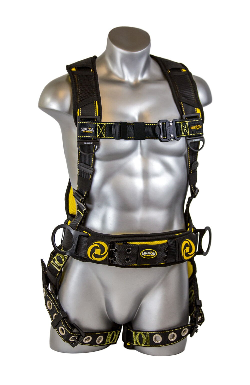 Guardian Fall Protection X-Large Cyclone Construction Harness – Black/Yellow – 21031