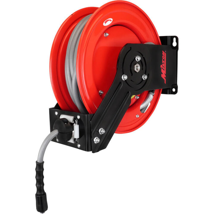 Milton 1/4 Inch x 50 Ft All-In-One Pressure Washer Hose Reel with Poly Braided Hose, large image number 2