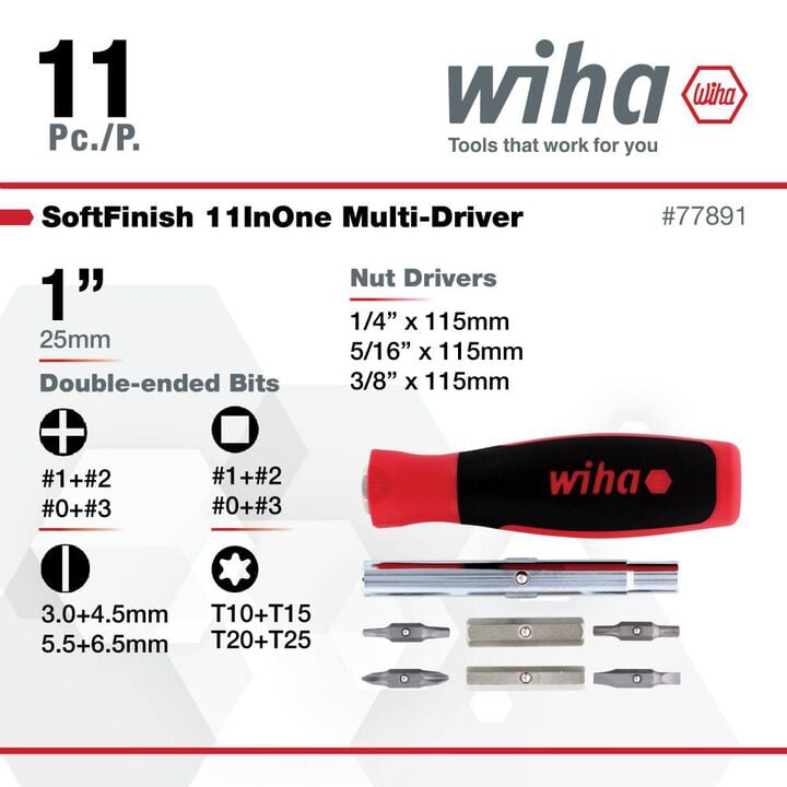 Wiha Multi Driver Screwdriver Set 11 in 1, large image number 2