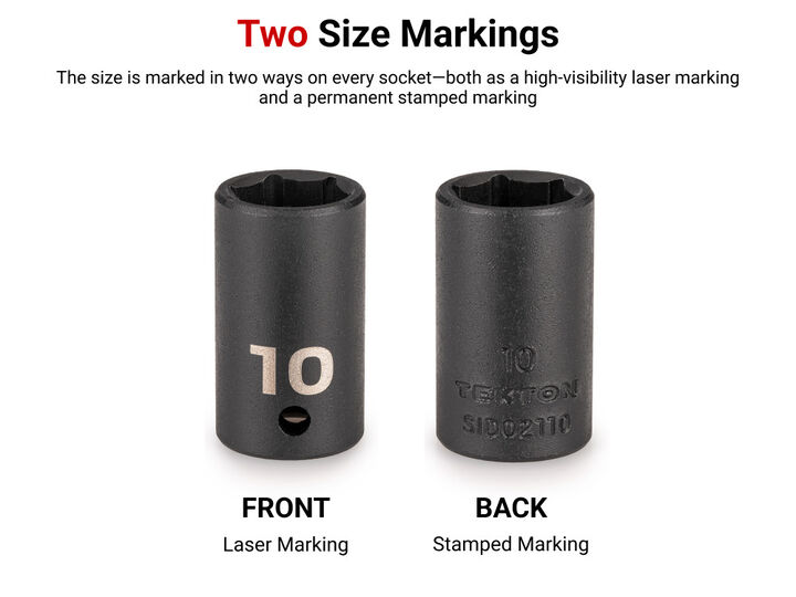 Tekton 1/2 Inch Shallow 6 Point Impact Socket Set, 39-50 mm, 8 Pieces, large image number 1