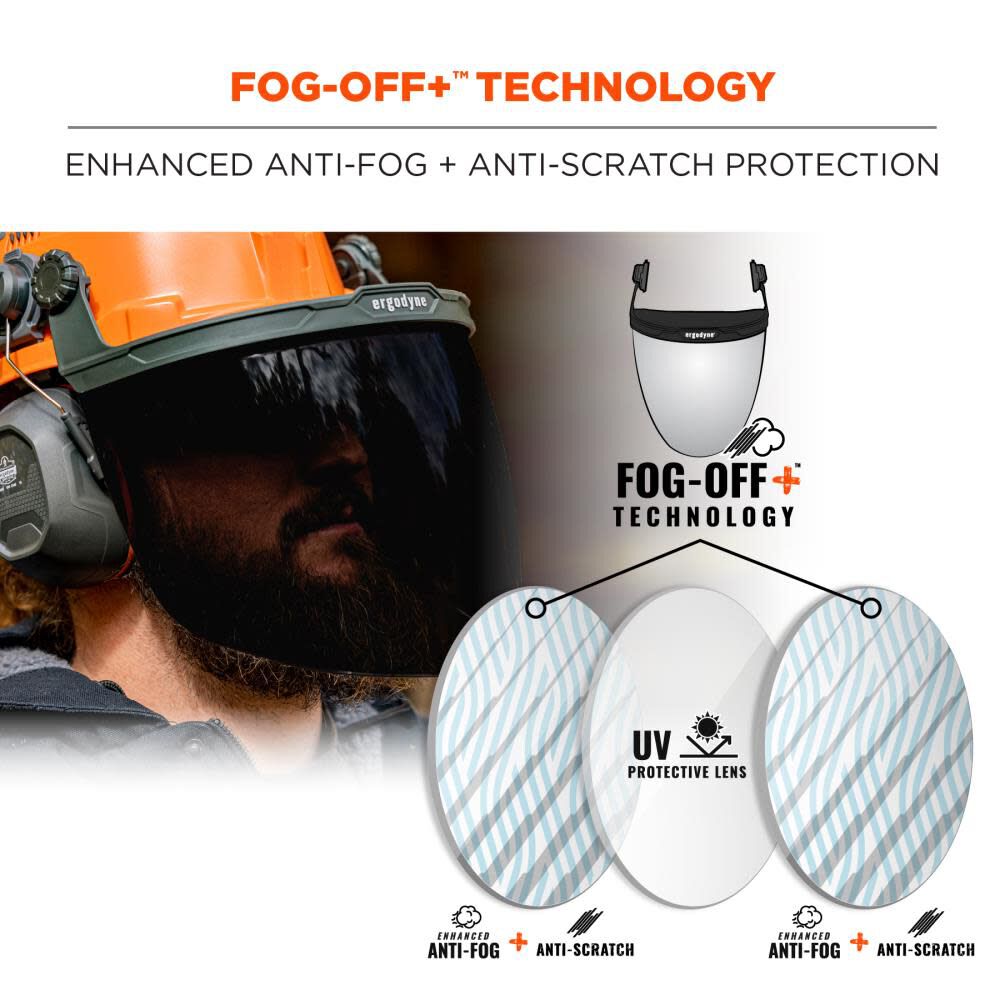 Ergodyne Clear Lens Gray Face Shield for Cap-Style & Safety Helmet, large image number 4