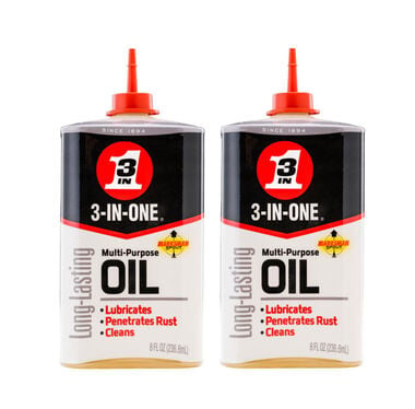 3-In-One Multi-Purpose Oil 8-oz Long-Lasting Lubricant 2pk