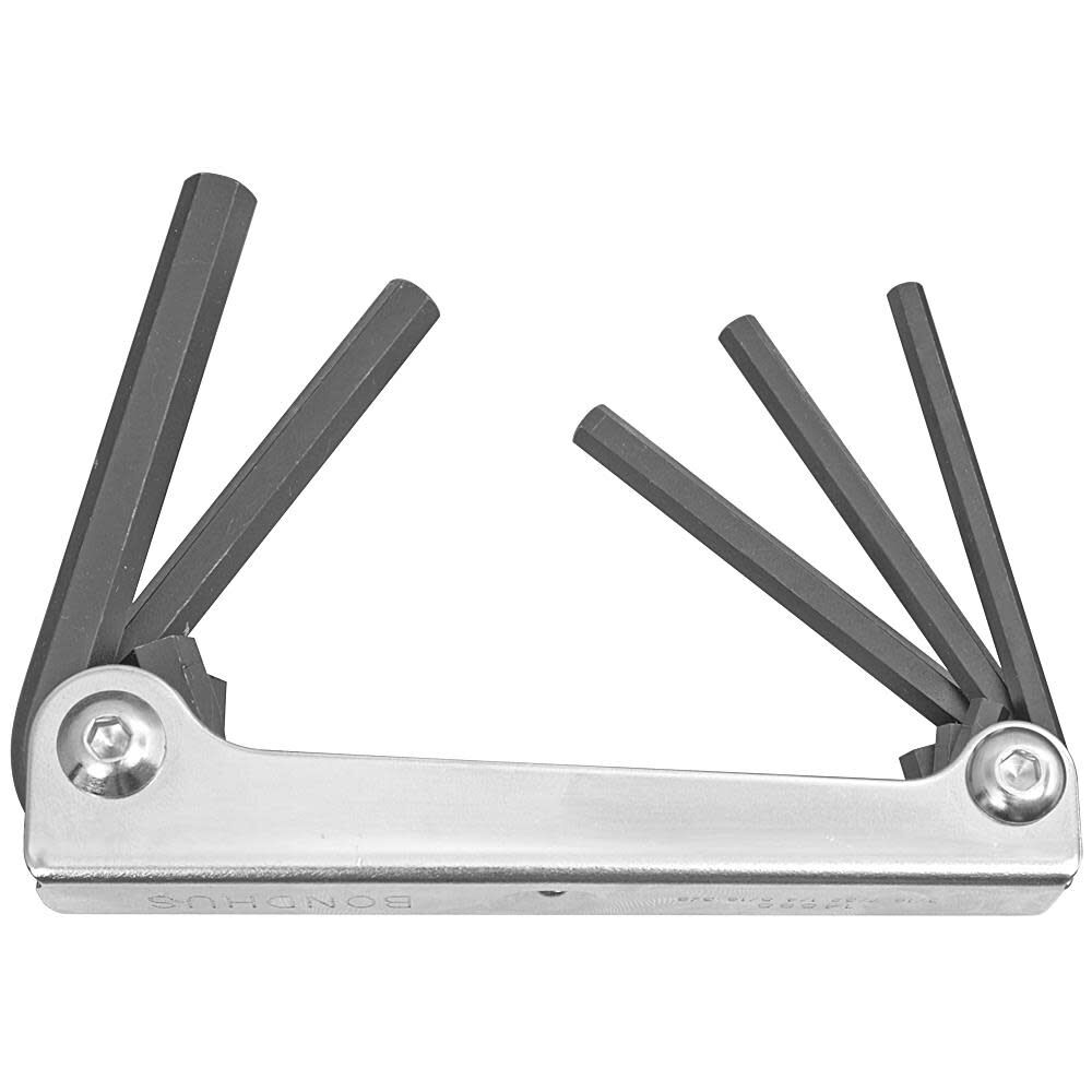 Bondhus 5pc Hex Fold-up Tool Set 3/16-3/8, large image number 1