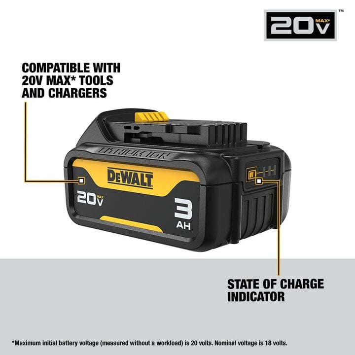 DEWALT 20V MAX 20V 3Ah Lithium Ion Power Tool Battery Pack with Fuel Indicator, large image number 4