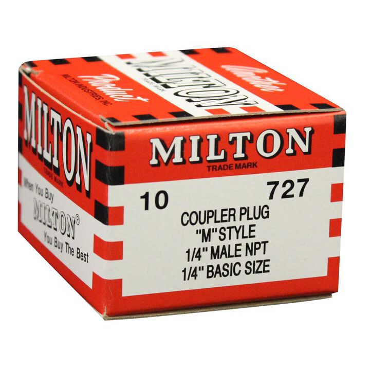 Milton 1/4 Inch M-Style MNPT 300 PSI Steel Air Plug, large image number 2