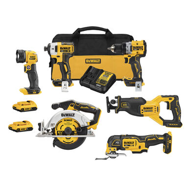 DEWALT 20V MAX XR BRUSHLESS 6-TOOL COMBO KIT With Batteries