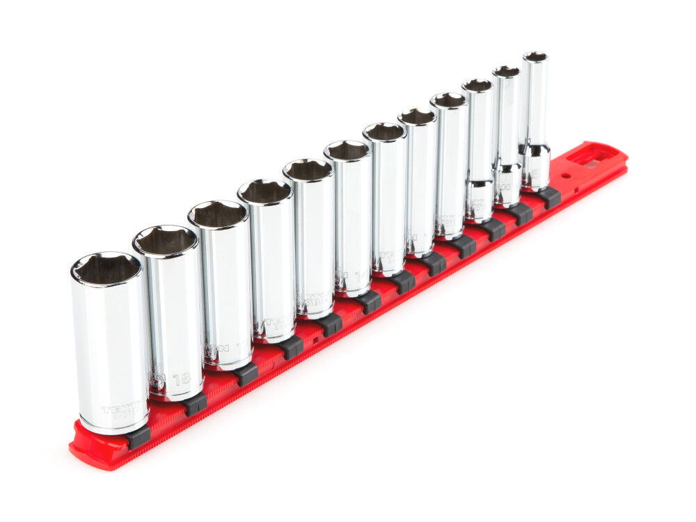 Tekton 3/8 Inch Deep 6 Point Socket Set, 12 Piece (8-19 mm), large image number 1