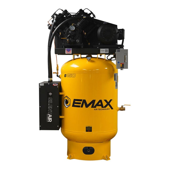 EMAX 460V 7.5HP 3PH 120 Gallon Vertical Air Compressor with Radiator
