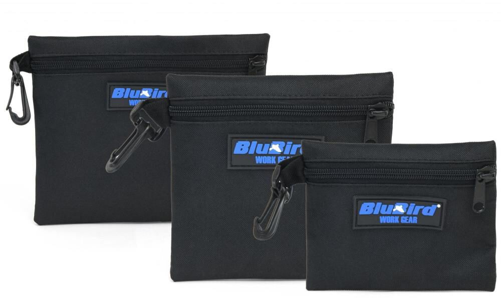 BluBird Work Gear Small, Medium, and Large Black Poly Zippered Bags – BBTB13