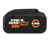 Worx PowerShare Pro 20V 4Ah Lithium Ion Power Tool Battery Pack with Fuel Indicator, small image number 1