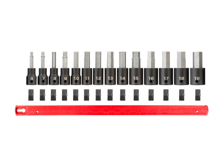 Tekton 1/2 Inch Hex Impact Bit Socket Set, 14 Piece (6-19 mm), large image number 1