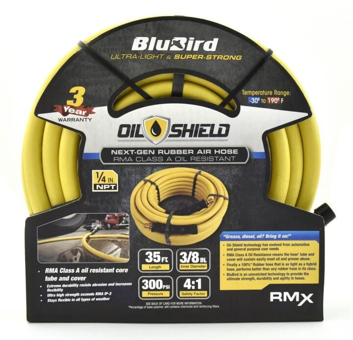 BluBird OilShield 3/8 Inch x 35 Ft. Nitrile Rubber Air Hose Assembly, large image number 0