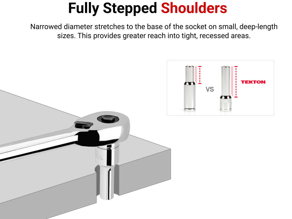 Tekton 3/8 Inch Shallow, Semi-Deep, and Deep 12 Point Sockets, Rails, 102 Pieces, large image number 4