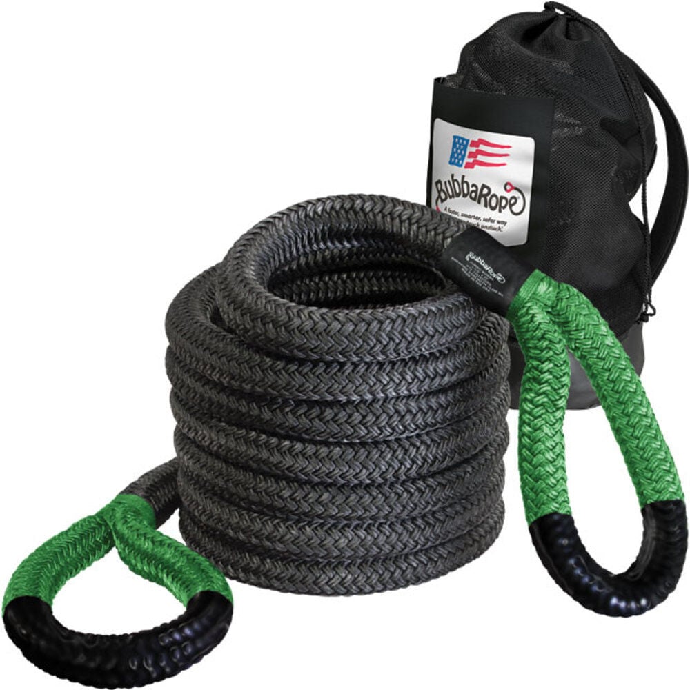 Bubba Rope 1-1/2 Inch x 20 Ft. Green Power Stretch Off-Road Recovery Rope – 176725GRG