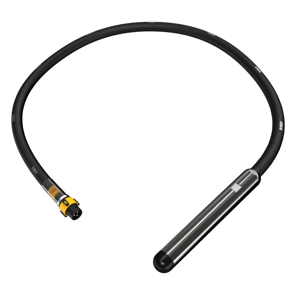 DEWALT 2-1/4 Inch Rubber Tip Vibrator Head with 7 Ft Shaft, large image number 1
