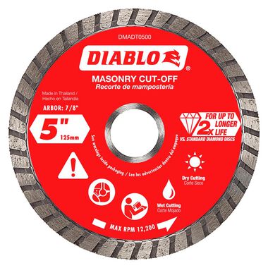 Diablo Tools 5in Diamond Turbo Cut Off Discs Masonry