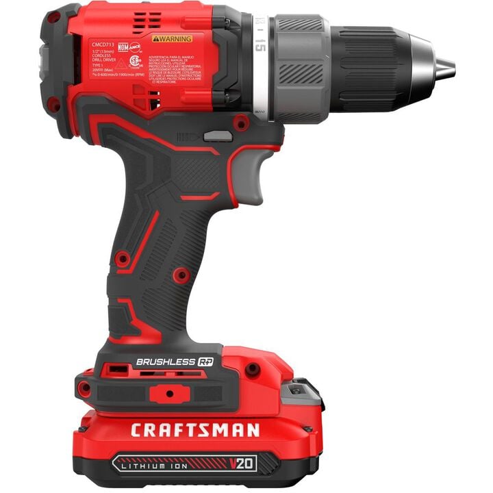 CRAFTSMAN V20* Cordless Brushless RP 1/2 Inch Drill/Driver Kit, large image number 7