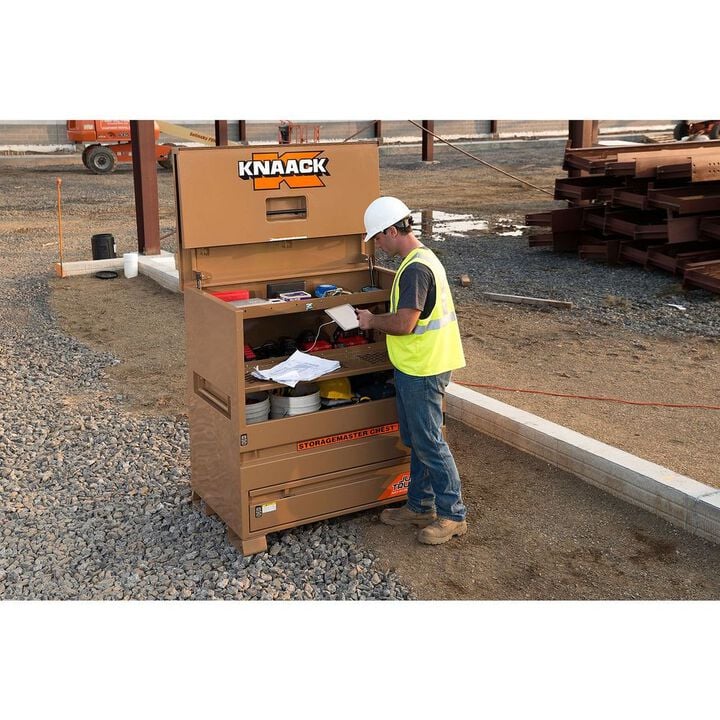 Knaack Model 79-D 36.2 Cu-Ft. Tan Steel Piano Box with KL (Padlock), large image number 7