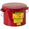 Justrite 6 Quart Red Steel Hinged Cover Swab Pail, small image number 1