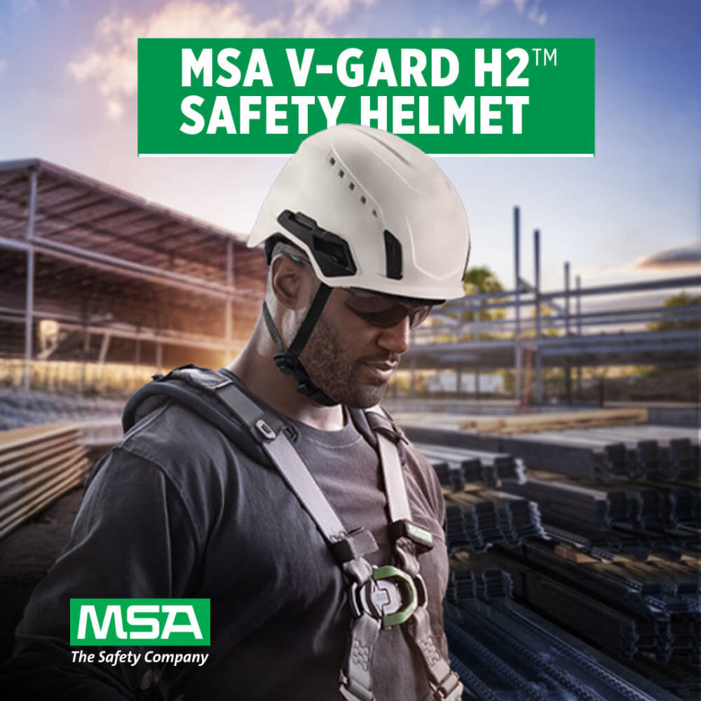 MSA Safety Works V-Gard H2 Vented Safety Helmet Red, large image number 2