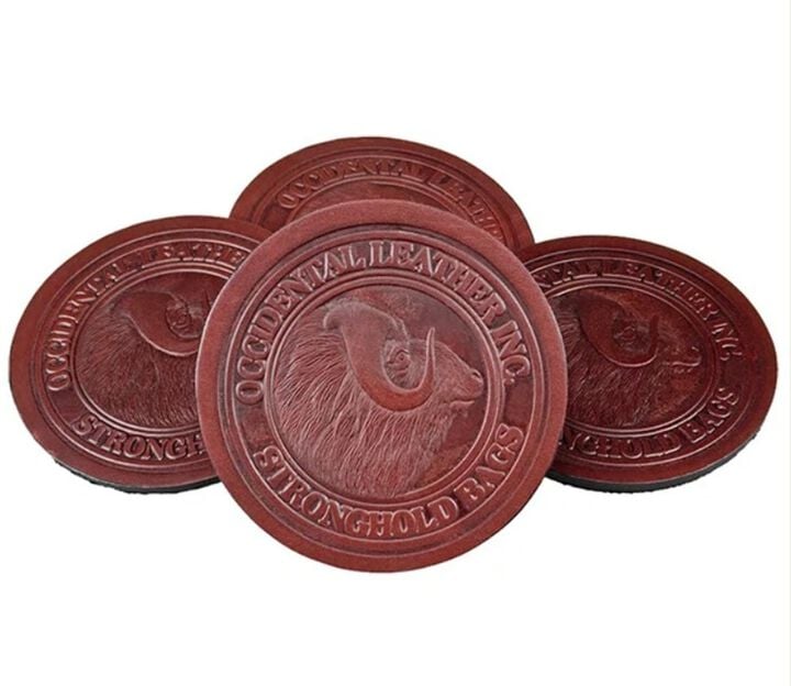 Occidental Leather Coasters Oxy Red 4 Pieces