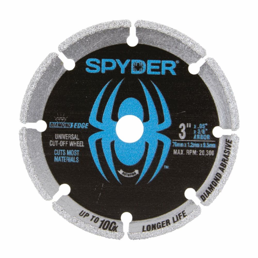 Spyder 3 Inch Diamond Bite Cut-Off Wheel for Steel, Cast Iron, Rebar, Stone, large image number 1
