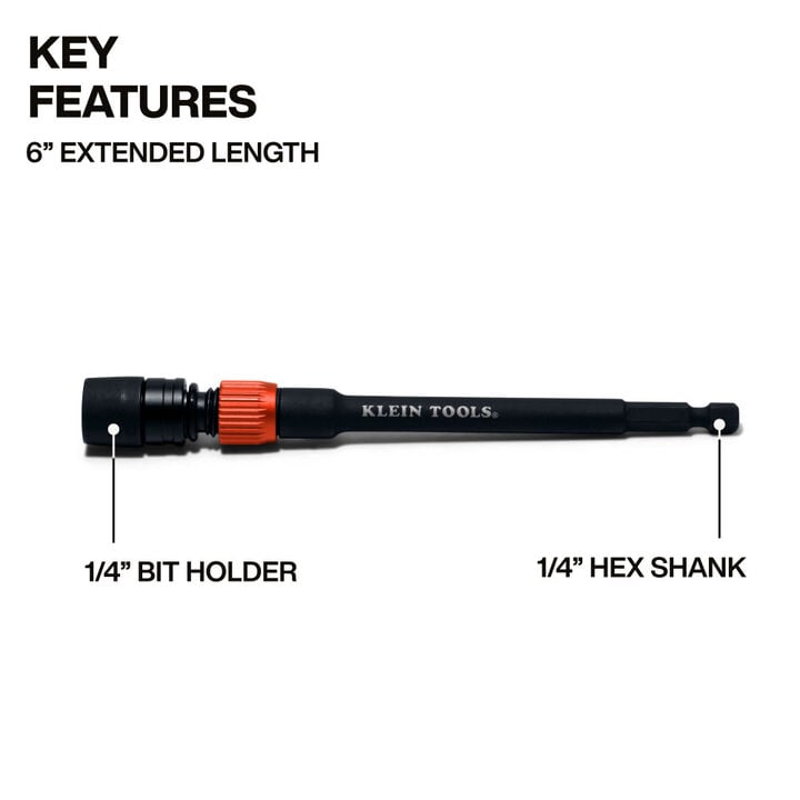 Klein Tools 6-Inch Dual-Lock Impact Extension, large image number 1