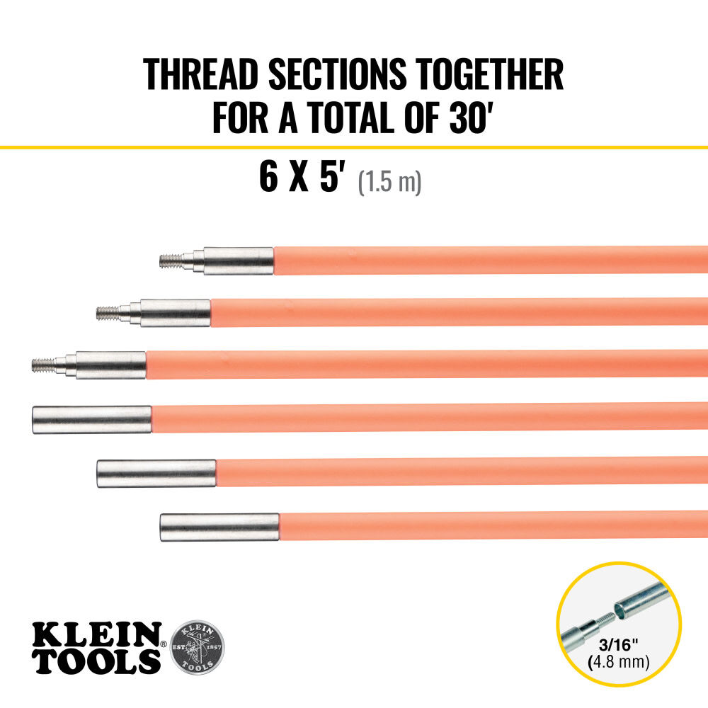 Klein Tools 30ft Lo-Flex Glow Rod Set, large image number 4