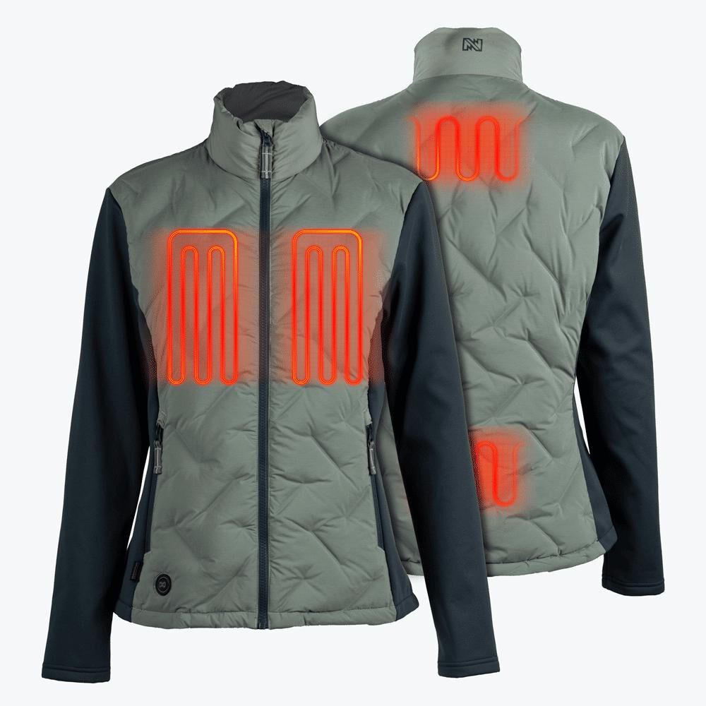 Mobile Warming Womens Aria Hybrid Green and Black Heated Jacket Kit Large, large image number 2