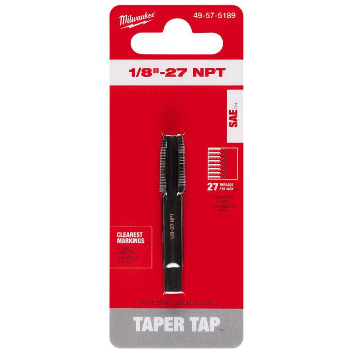 Milwaukee 1/8 in -27 NPT Straight Flute Taper Tap, large image number 11