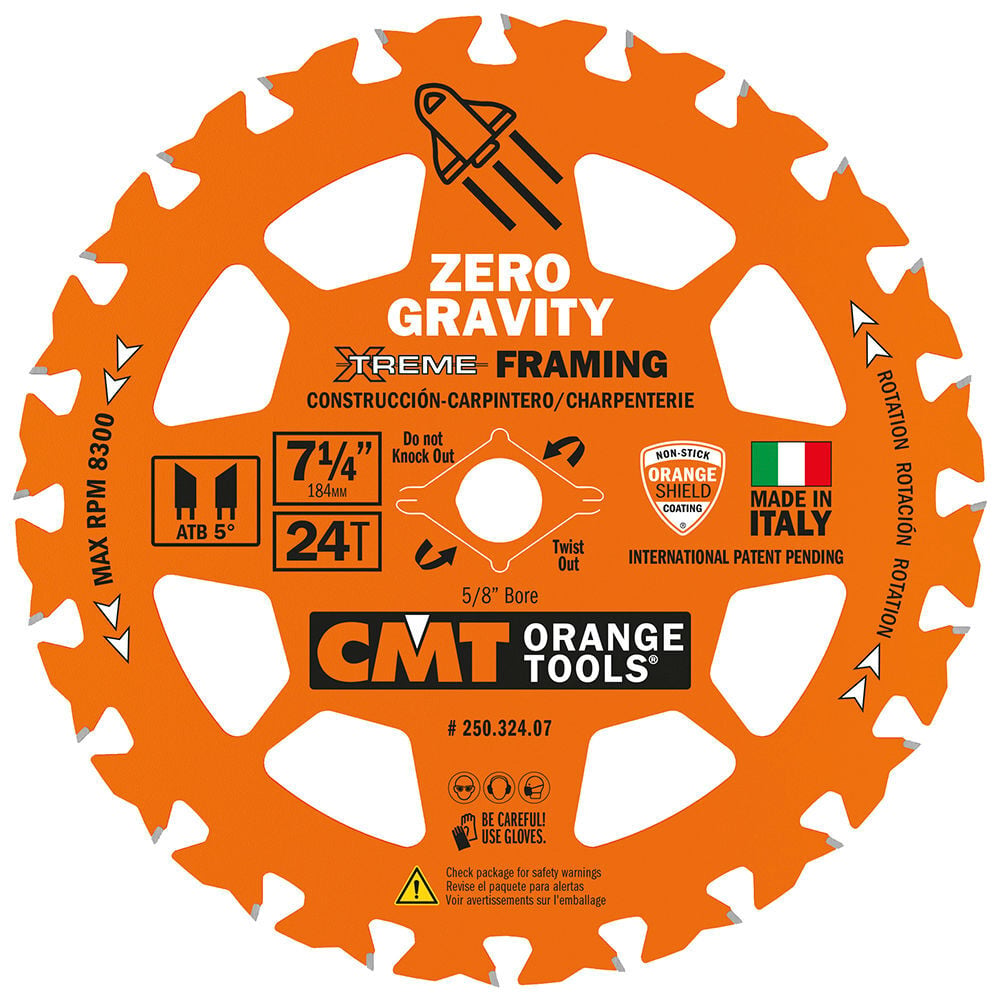 CMT 7-1/4in 24T Wood Circular Saw Blade, large image number 1