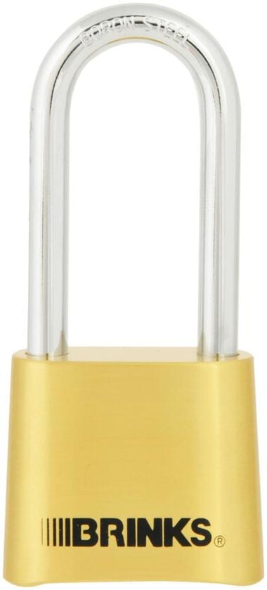 Brinks Combination Lock 2-3/8in Brass Shackle Resettable, large image number 0