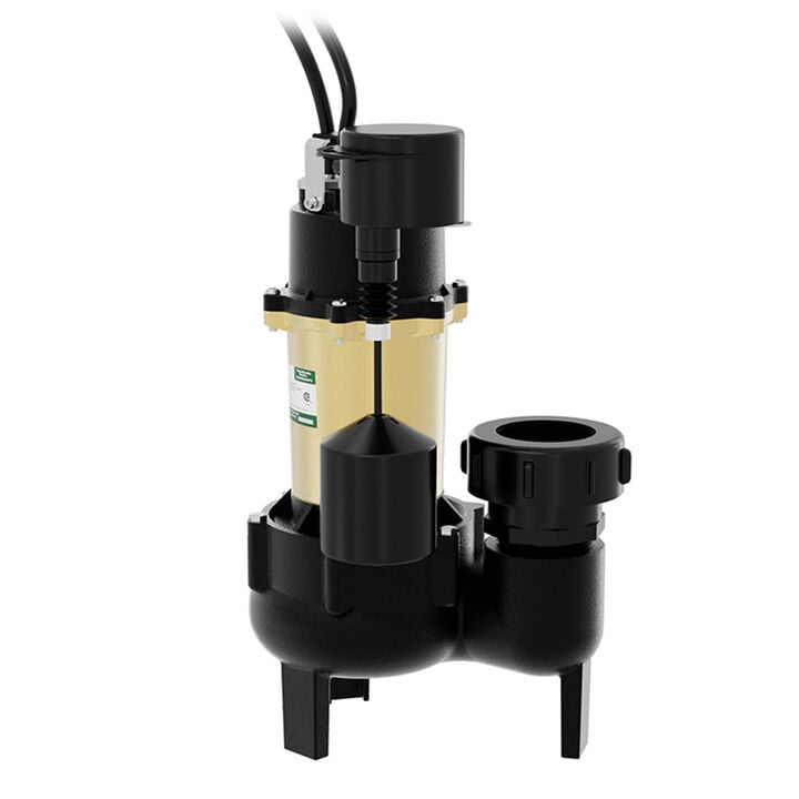 K2 Pumps Sewage Pump 1/2 HP Cast Iron with Piggyback Vertical Switch, large image number 1