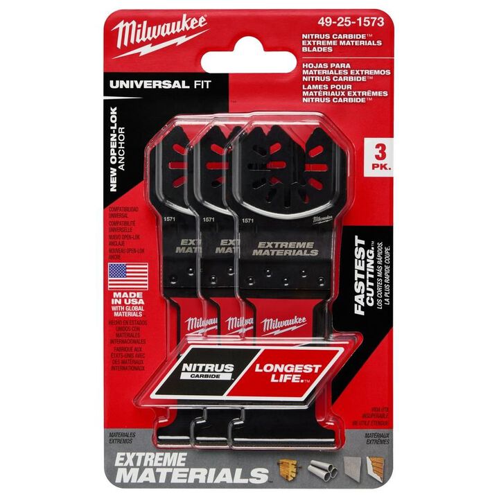 Milwaukee NITRUS CARBIDE Extreme Materials Universal Fit OPEN LOK Multi Tool Blade 3pk, large image number 10