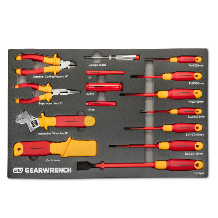 GEARWRENCH 1/4 Inch and 3/8 Inch Drive VDE Insulated Tool Set, large image number 3