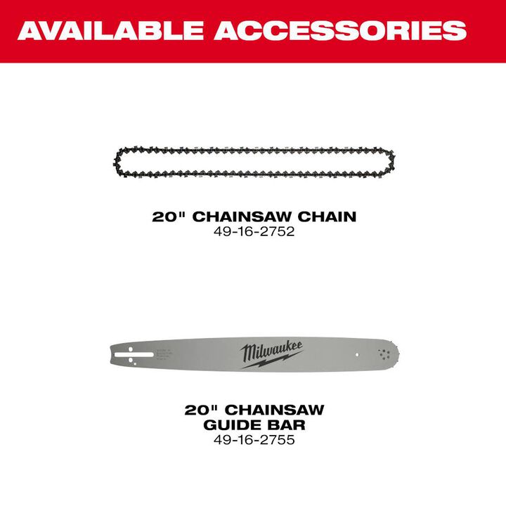 Milwaukee M18 FUEL 20 Inch Dual Battery Chainsaw Kit, large image number 13